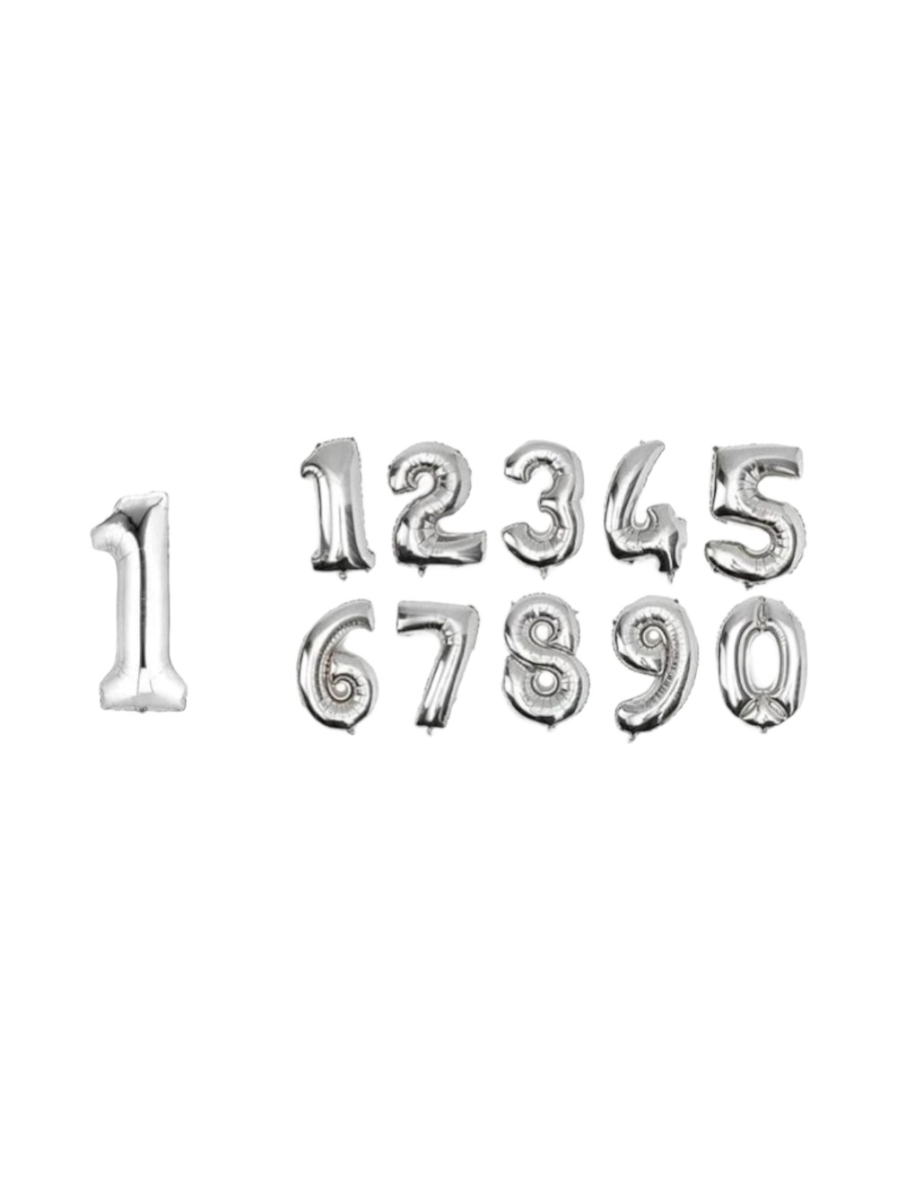 GLOBO NUMERO METALIZADO PLATEADO 32