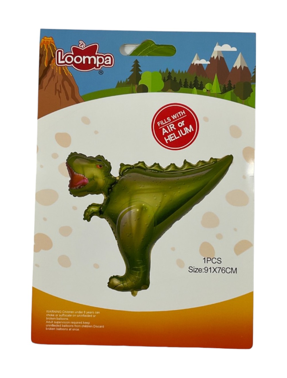 GLOBO METALIZADO DIM32 PUL DINOSAURIO VERDE