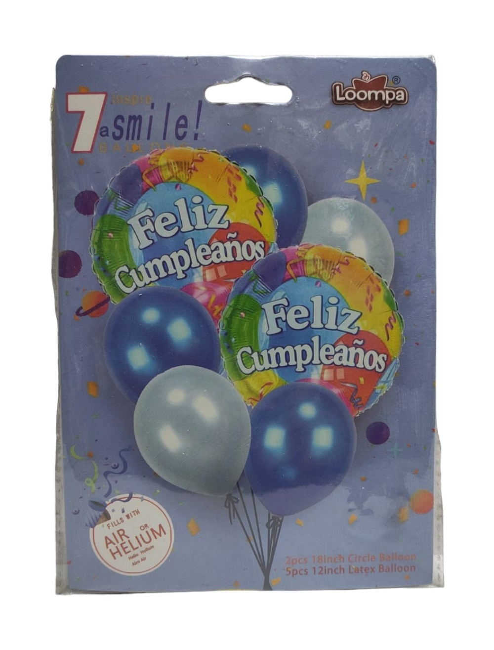 BOUQUET X 7 UNIDADES GLOBOS AZULES FC LATEX UNIUMPA