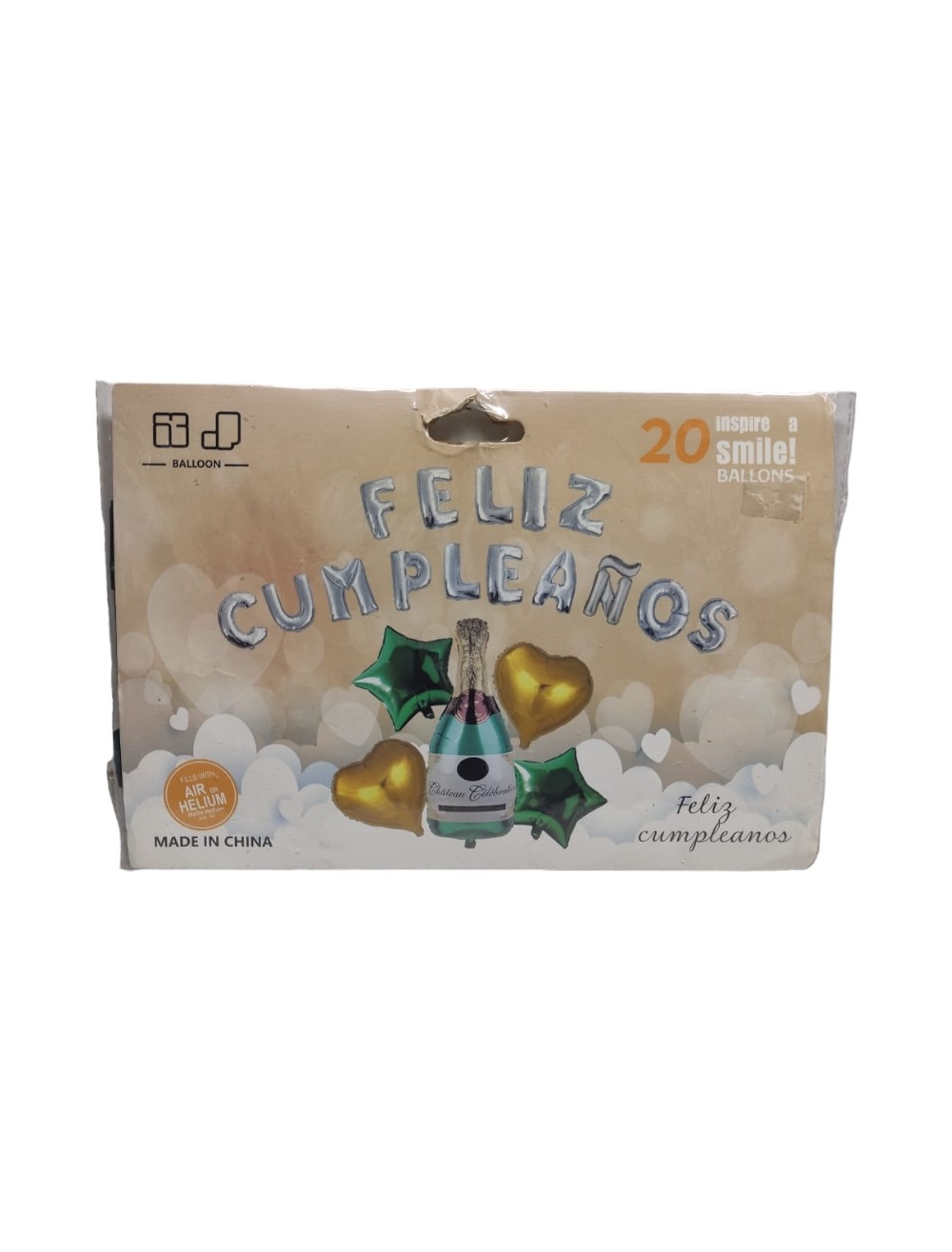 BOUQUET X20 UNIDAES BOTELLA CHAMPAN VERDE LETRERO 
