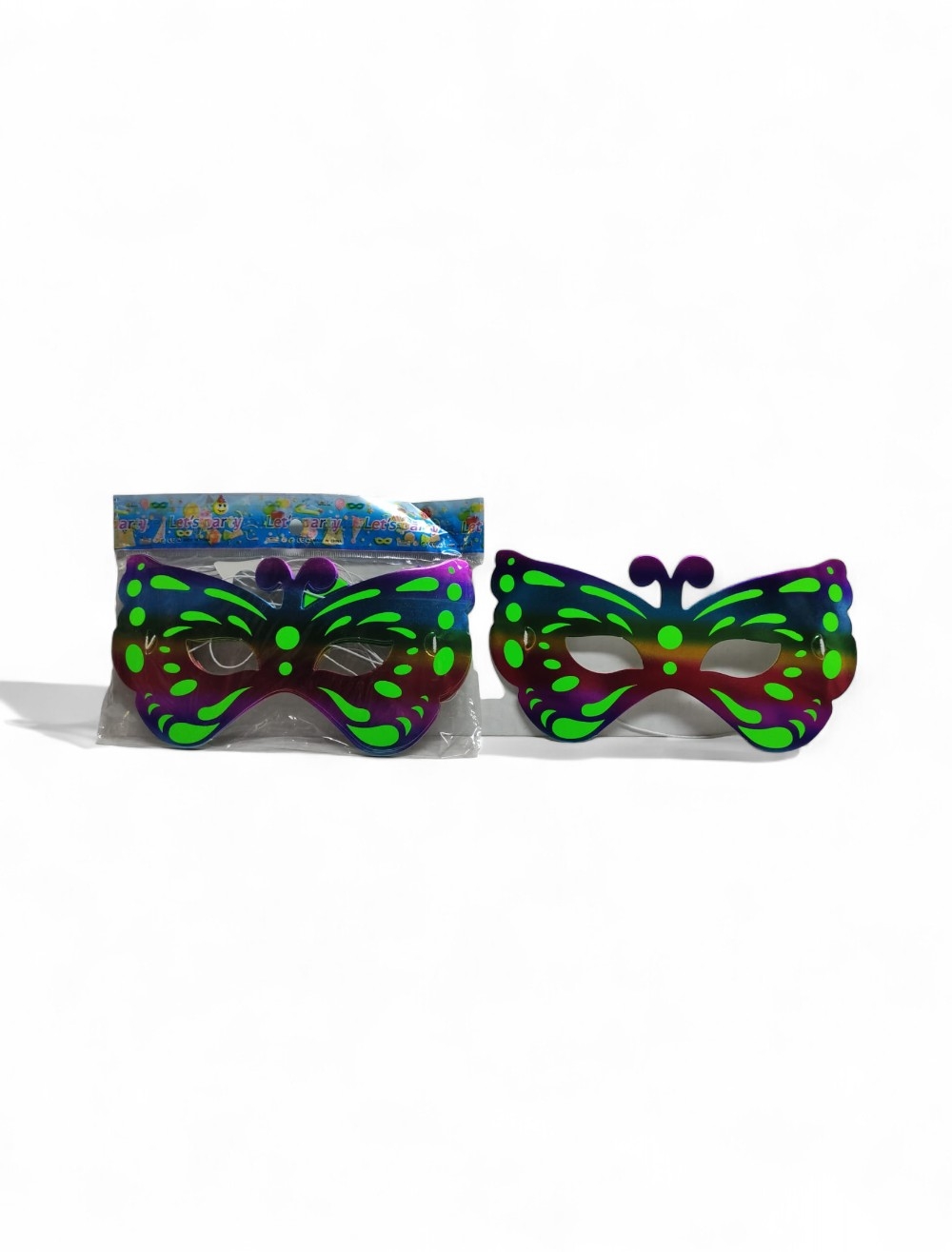 ANTIFAZ DE CARTON NEON VERDE X 12UNIDADES UNIUMPA