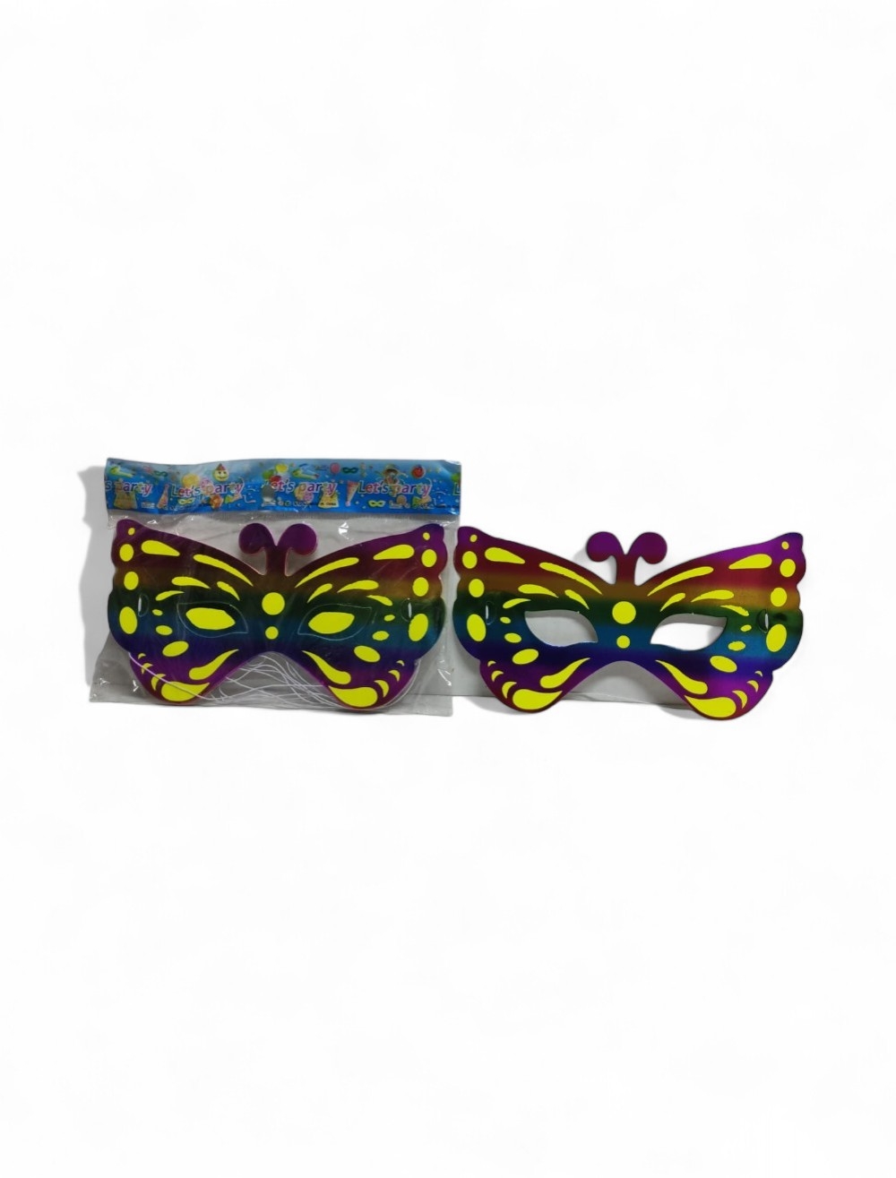 ANTIFAZ DE  CARTON NEON AMARILLO X 12 UNIDADES UNIUMPA