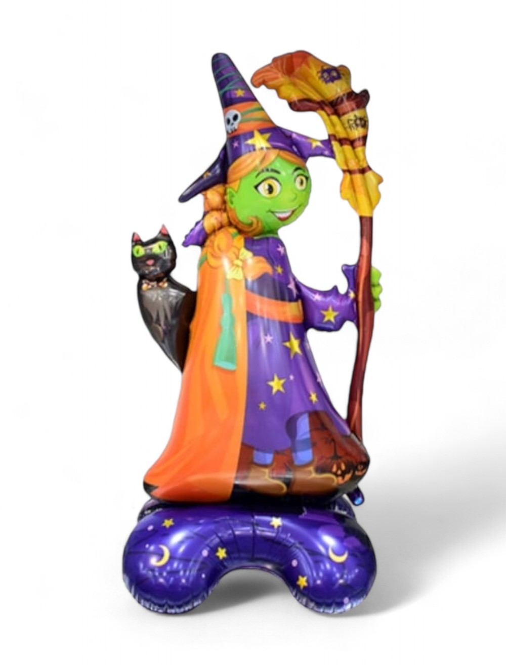 GLOBO METALIZADO BRUJA CON ESCOBA GRANDE