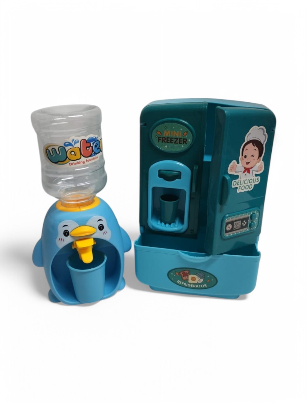 SET NEVERA DISPENSADOR KITCHEN AZUL