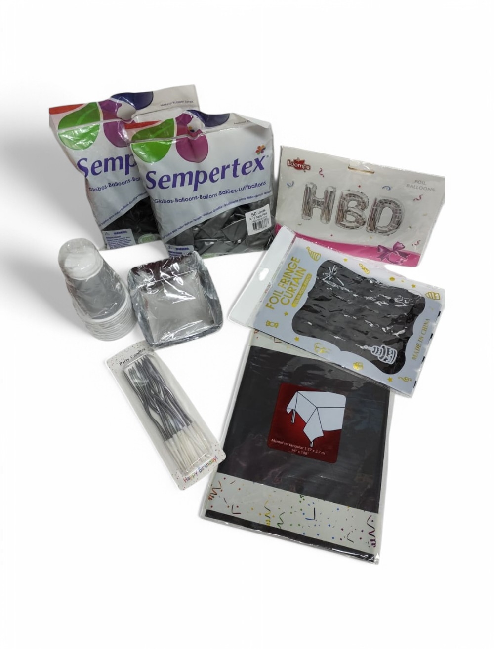 KIT DECORACION  PLATEDO Y NEGRO