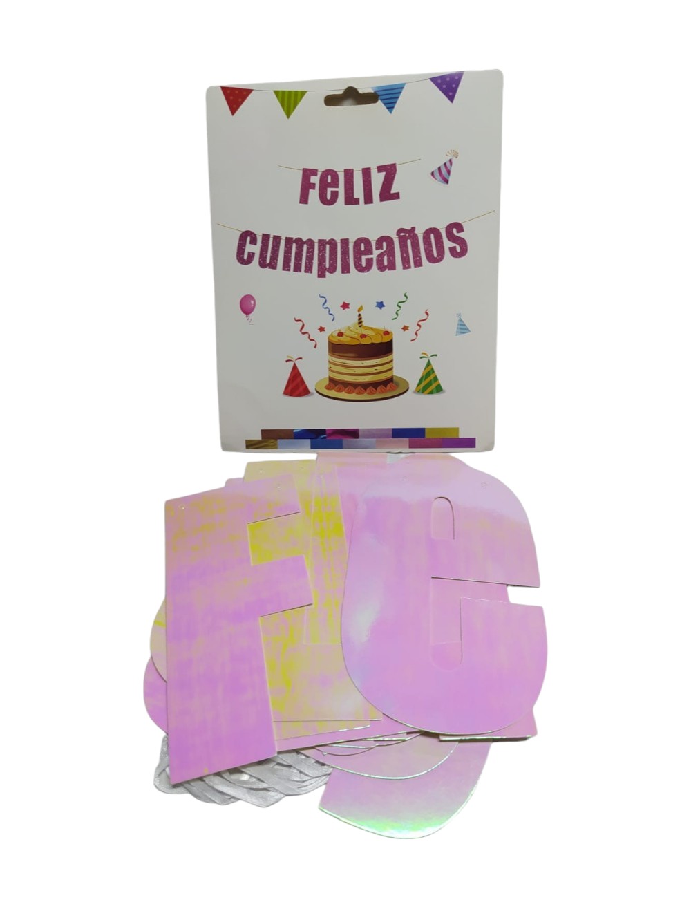 LETRERO FELIZ CUMPLEAÑOS ORO ROSA 15PCS