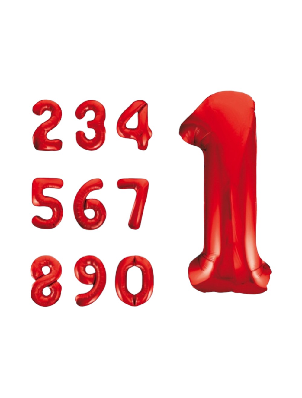GLOBO METALIZADO NUMERO0.1.2.3.4.5.6.7.8.9 ROJO 16