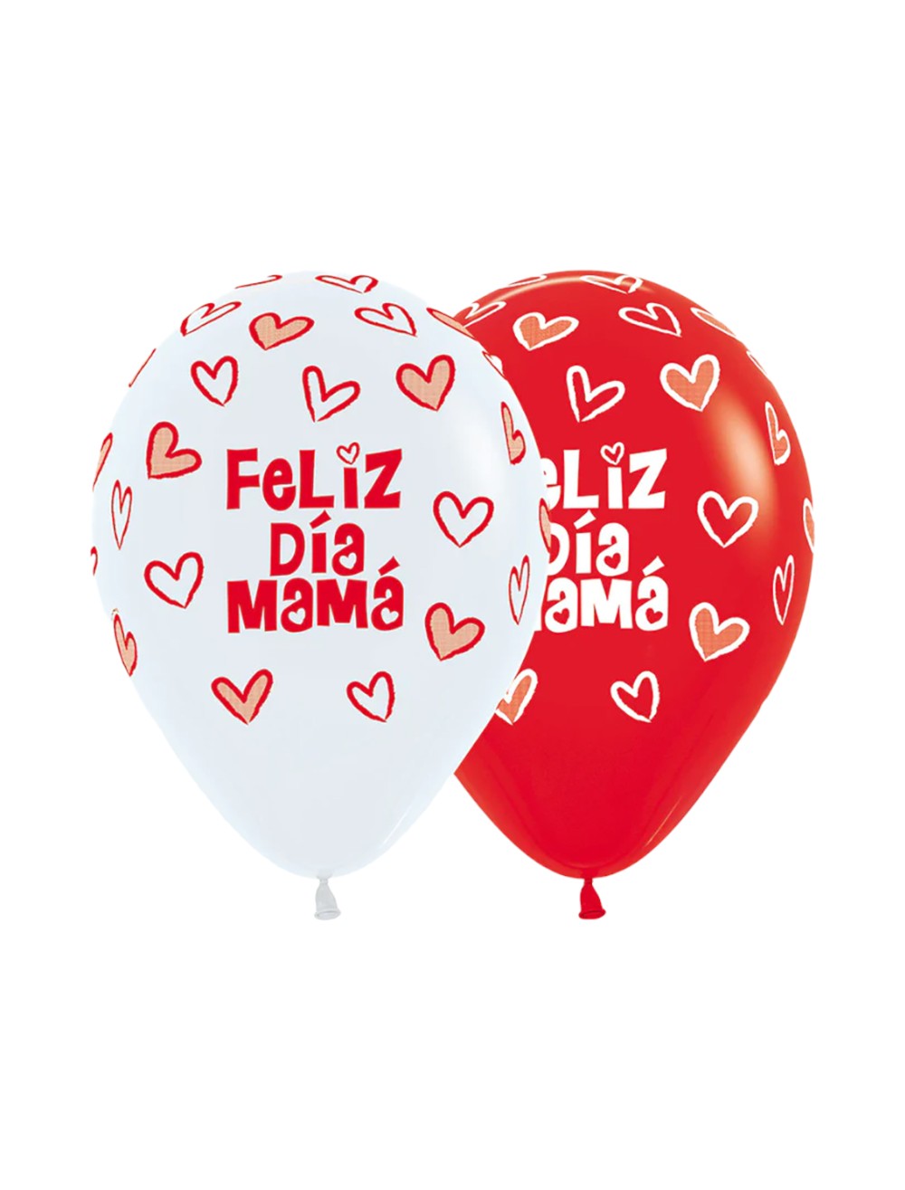 GLOBO LATEX R12X12 FELIZ DIA MAMA CORAZONES SEMPERTEX